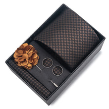 Top Grade Fashion 8 cm Wide Tie Sets Blue Stripe Men's Gravata Handkerchief Cufflink Box Fit Group Workplace Wedding Tie