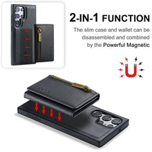 DG.Ming RFID Blocking Retro Flip Leather Case For Samsung Galaxy S25 S24 S22 S23 Ultra S24 FE Wallet Magnetic Cover Detachable