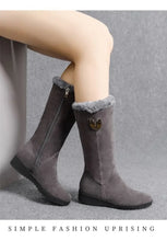 Warm High Fur Boots Women Winter Chunky Mid-calf Boots