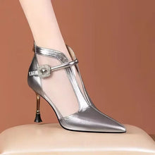 Women's High Heel Sandals Thin Heels Pointed Tip Buckle Women Ankle Boots Side Cutout Sexy Sandalias De Tacón Summer New Style