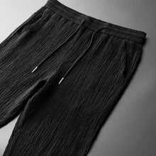 2Pcs/Set Summer Men's Suit Elastic Waistband Pleated Casual Outfit Men Business Short Sleeve Shirts Long Pants Set Male Clothing