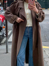 Women's Winter Double Breasted Long Sleeve Lapel Blends Jacket