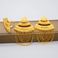 Bohemia Long Tassels Earrings African Dubai Gold Color Drop Earrings For Women Pendant Stud Earrings Wedding Jewellery Gifts
