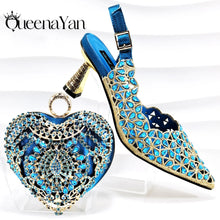 QSGFC New Shoes and Bags Matching Set 2024 Nigerian Women Heel Party for Women Fuchsia Colour Italian Design Wedding INS Design