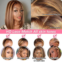 Short Bob Bone Straight 13X4 Lace Frontal Wigs 200 Density Brazilian Remy Preplucked Bob Lace Front Wig Human Hair For Women