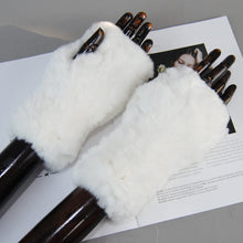 Women's Knit Faux Fur Winter Warm Finger-less Gloves