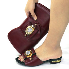 2024 Latest Italian Design Fashion African Women's Low Heel Comfortable Shoes and Bags Set Leather Casual Ladies Slippers