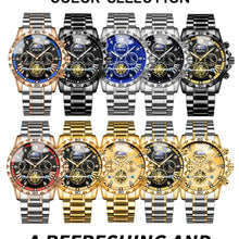 BINBOND Lurury Men's Watches Trend Fashion Original Quartz Watch for Man Flywheel Style Chronograph Waterproof Moon Phase Dress