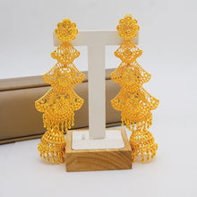 African women's long gold-plated earrings with Middle Eastern earrings