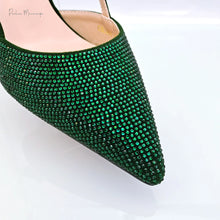 New Arrival Fashion Elegant Green Color Ladies Shoulder Bag for Party Or Commuting Large Capacity Ladies Bag and High Heels