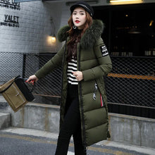 Women's Down Winter Big Fur Collar Hooded Jacket