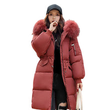 Women's Winter Down Faux Fur Thick Hooded Jacket