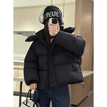 Short Parkas Women Streetwear Cropped Down Coat Korean Sweet Puffer Jacket Winter Solid Casual All Match Cotton Padded Outwear