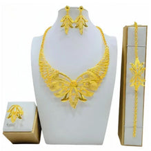 New Bridal Jewelry Set Dubai Necklace Earrings For Women Wedding 24k Gold Plated African Jwellery Bridesmaid Party Gift