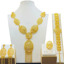 New Bridal Jewelry Set Dubai Necklace Earrings For Women Wedding 24k Gold Plated African Jwellery Bridesmaid Party Gift