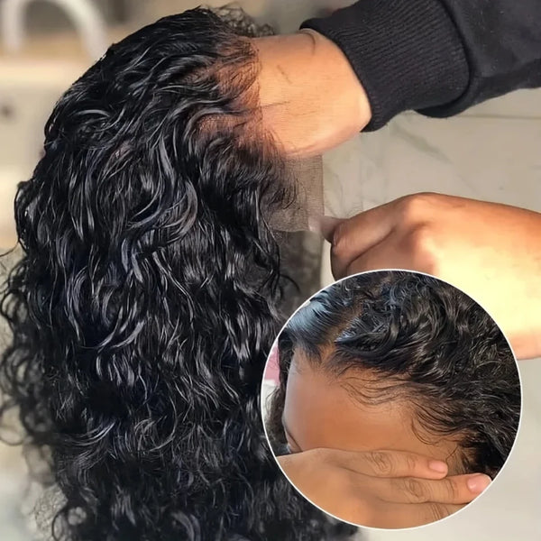 Glueless Loose Water Wave HD Lace Frontal Bob Wigs Human Hair Pre Plucked Short Wavy Curls Wigs For Women Brazilian Wear To Go
