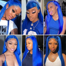 Blue Wig Human Hair 13x4 HD Frontal Lace Wig Glueless Wig Human Hair for Women Wigs Real Human Hair