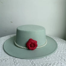 French Style Fedora Hat for Women 10CM Wide Brim Flat Top Felt Hat Winter Autumn Derby Wedding Jazz Hats