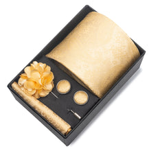 Top Grade Fashion 8 cm Wide Tie Sets Blue Stripe Men's Gravata Handkerchief Cufflink Box Fit Group Workplace Wedding Tie