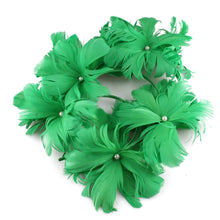 Elegant Women Wedding Hair Fascinator Accessories Headband Bridal Party Show Headwear Fancy Blue Feather Flower Hair Accessories