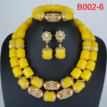 High Quality 2 Layers Artificial Coral Bead African Wedding Jewelry Set Women Necklace Nigeria Bride Party Gift