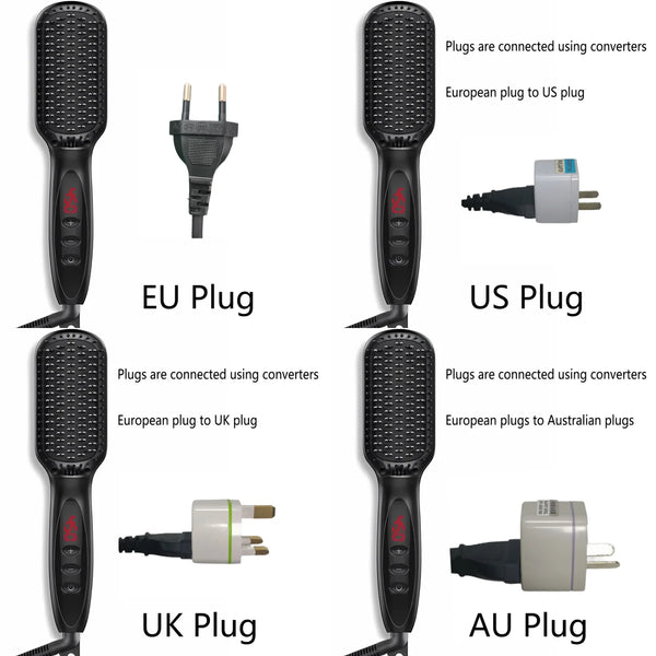 Professional Fast Heating Anti-Scald Auto Shut Off Beard Straightening Comb For Women