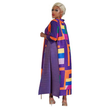 2023 Fashion African 3/4 Sleeve Polyester Plus Size O-Neck Pleated Long Dress Dashiki African Clothes African Dresses for Women