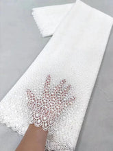 African Nigerian Cotton Wedding Tulle Lace Fabric, Party Dress Sequins for Sewing, Water Soluble, High Quality, 5Yards, XL024