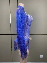 Stage Latin dance cha-cha dance practice suit stretch slim skirt fringe flash small diamond pearl design suit