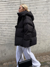 Women's Winter Cotton Loose Puffer Padded Solid Parkas Coat Female