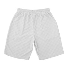 Men White Jacquard Checkered Short Sleeve Shorts Set Men's High-End Two-Piece Summer Trendy Clothing One Set Match Male Fashion