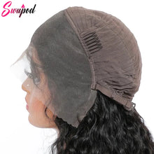 Swupod 200 Density 13x4 13x6 HD Transparent Swiss Deep Wave Lace Frontal Front Wig for Women Remy Human Hair Natural Black