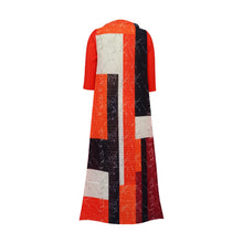 2023 Fashion African 3/4 Sleeve Polyester Plus Size O-Neck Pleated Long Dress Dashiki African Clothes African Dresses for Women