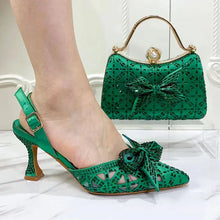Ladies Shoe and Bag Set Latest Designers Luxury Italian Party Shoes and Bag Set for Women Rhinestone Wedding Bride Shoes Woman