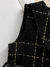 Spring 2025 Fashion Kids 2-piece ceremonial dress for cute girls  Solid color crew neck shirt + plaid lapel skirt suit