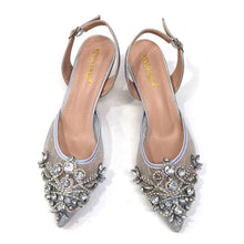 Venus Chan Nigerian Elegant Lace Net Style Green Crystal Low Heel Shoes And Three-Dimensional Mini Bag Commuter Women's Shoes