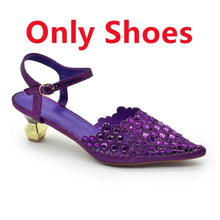 Blue Nigeria Party Shoes and Bags for Women Ladies Shoe and Bag Set Latest Designers Pointed Toe Sexy Wedding Party Sandals