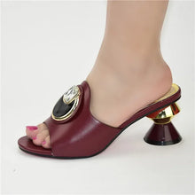 Woman Shoes  Spring Latest African Women Weddding Pumps Rhinestone Wedding Party Shoe Nigerian Woman Sandals High Quality