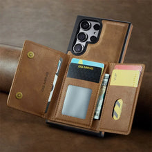 DG.Ming RFID Blocking Retro Flip Leather Case For Samsung Galaxy S25 S24 S22 S23 Ultra S24 FE Wallet Magnetic Cover Detachable