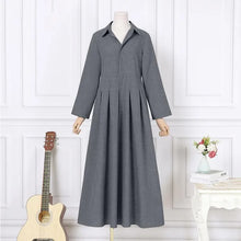 Elegant Shirt Dress for Women Fashion Lapel Temperament Long Dress Spring Autumn New Casual Office Ladies Maxi Dress Modest Robe