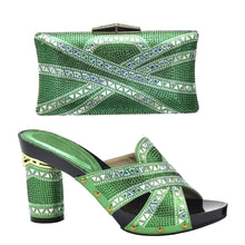 New Arrival Green Color Italian Shoes with Matching Bags Shoes and Bag Set African Sets 2024 Shoe and Bag Set for Party In Women