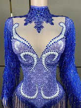 Stage Latin dance cha-cha dance practice suit stretch slim skirt fringe flash small diamond pearl design suit