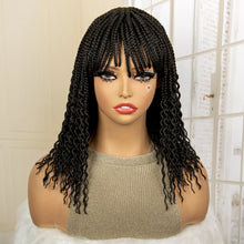 Full Machine Made Wigs Synthetic Braided Wig 14 Inches Bob Braiding Wigs Short Curly Knotless Box Braids Wigs for Black Women