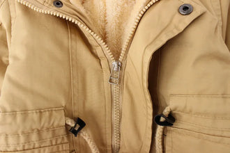 Winter Kids Clothes Plus Velvet Thicken Warm Jacket for Girls Casual Zipper Boys Outerwear Solid Versatile Children's Clothing