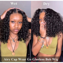 Glueless Loose Water Wave HD Lace Frontal Bob Wigs Human Hair Pre Plucked Short Wavy Curls Wigs For Women Brazilian Wear To Go