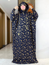 High Grade Fabric Cotton Ramadan Muslim Women's Abaya with Two-Hats Dubai Turkey Style Islamic Prayer Clothing Kaftan Dress