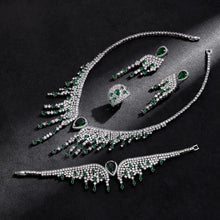 2024 New 4-piece Bridal Wedding Jewelry Set, Cubic Zirconia, Luxury Women's Jewelry, Women's Wedding Party Accessories