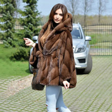 New Elegant Quality Faux Fur Hooded Women's Coat For Winter