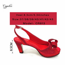 Coffee Women Shoes And Bag Set  African Ladies High Heel Sandals Match With Handbag Pumps Clutch Nigerian Sandales Femmes CR813