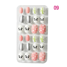 24Pcs/Set Kids Candy Flower Cute Fake Nails Detachable Full Cover False Nails Press On Nails Children Girls Nail Decoration Gift